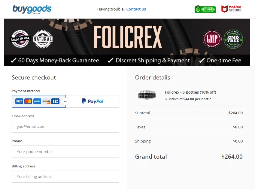 folicrex order